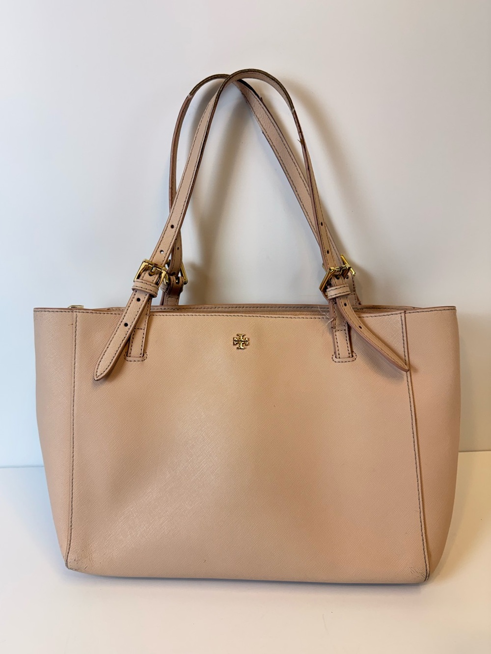 Tory Burch York Small Buckle Tote Powder Pink